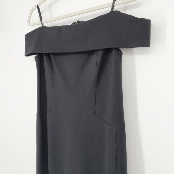 NWT‎ Halston Heritage Off-Shoulder Sheath Dress Little Black Dress Size 6 - Picture 3 of 11